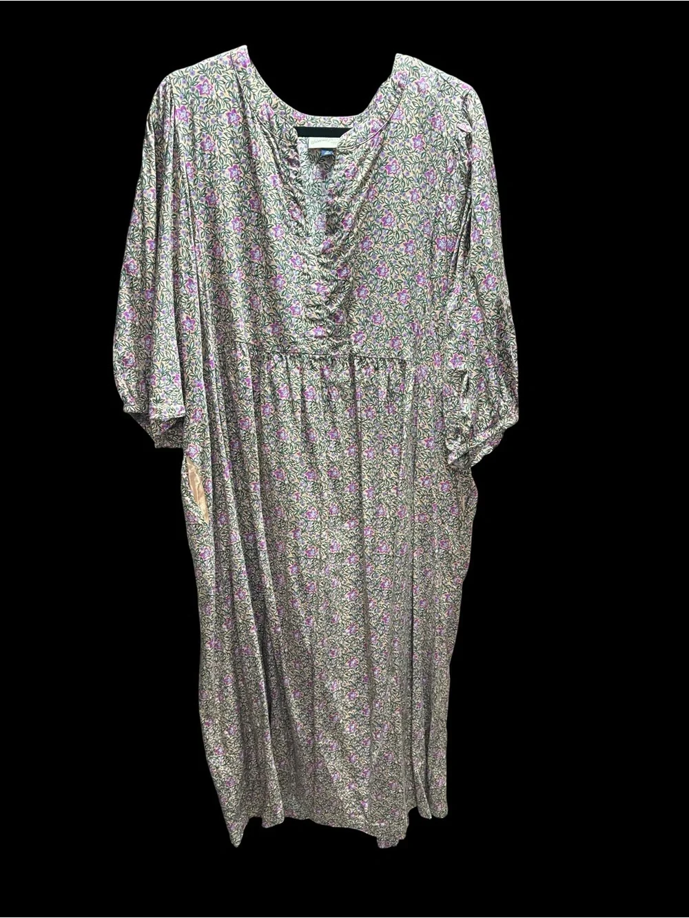 Universal Threads 2X purple/ purple floral maxi dress with pockets - Picture 1 of 4